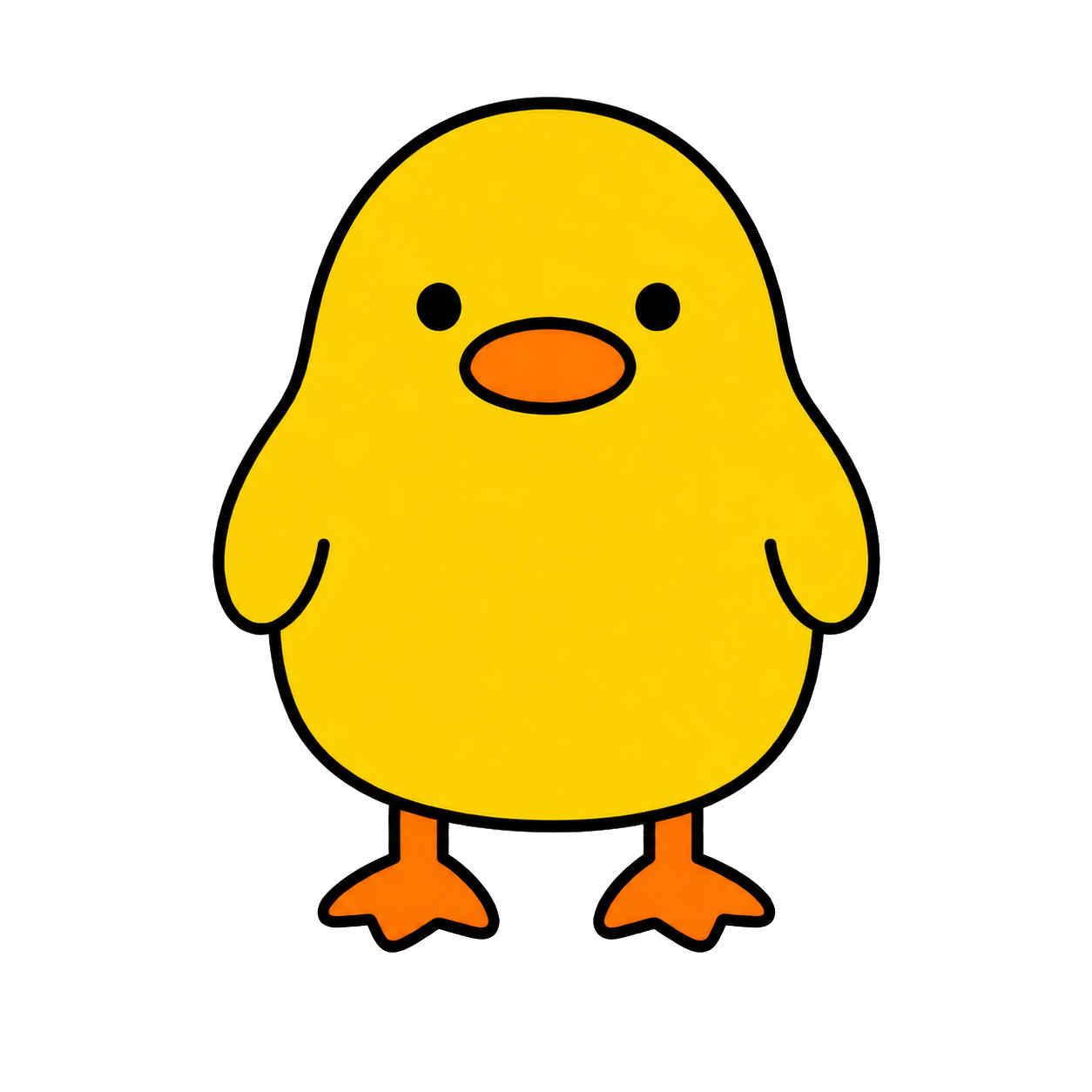 Duky, a cheerful round yellow duck